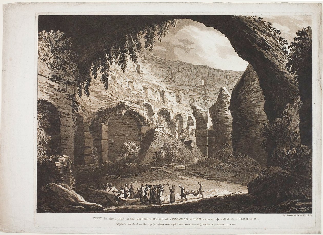Vista del interior del Anfiteatro de Vespasiano en Roma (llamado "Coliseo") de Richard Cooper II