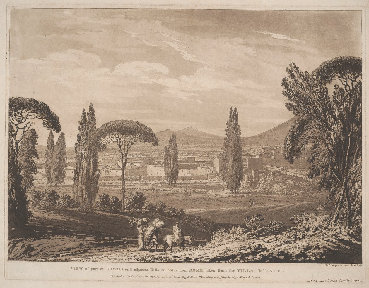 Vista de parte de Tivoli y colinas adyacentes de Richard Cooper the Elder