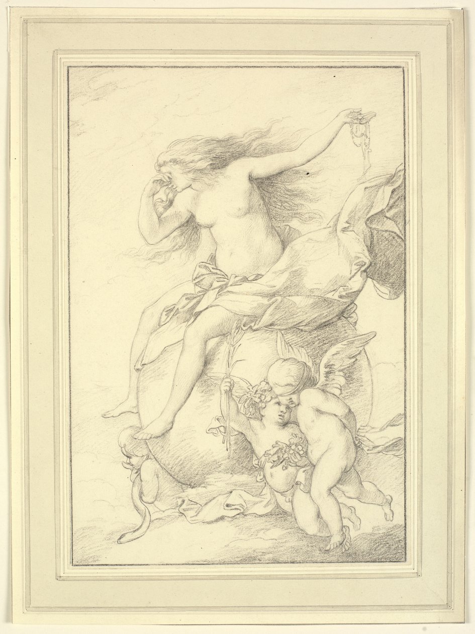 Alegoría de la Fortuna en un globo rodeado de putti de Richard Cosway