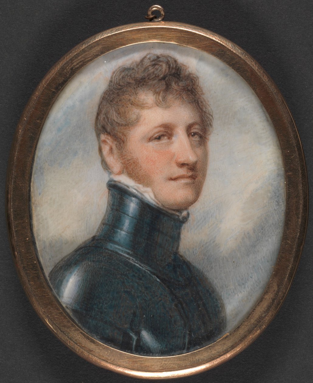 Retrato de un hombre con armadura de Richard Cosway