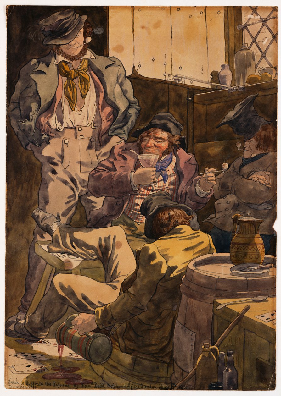 Boceto para ilustrar las Pasiones - Embriaguez, 1854 de Richard Dadd