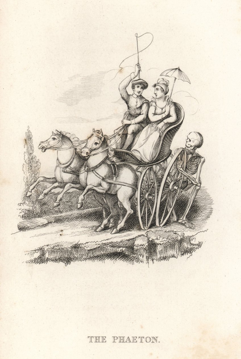 El esqueleto de la Muerte y el Faetón. ,1827 (grabado) de Richard Dagley
