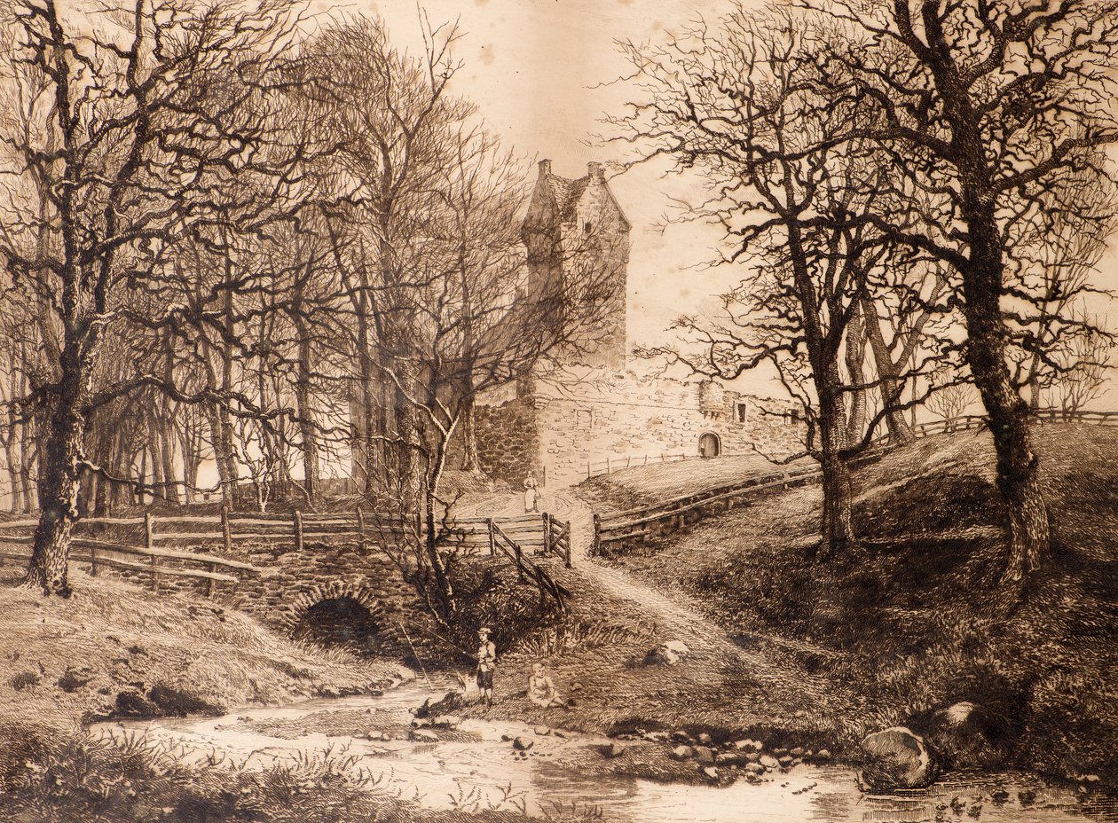 Castillo de la red (grabado) de Richard Davidson Winter