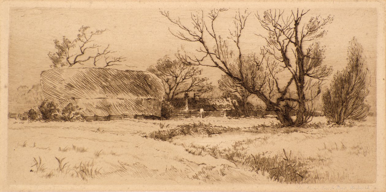 Old Farm Court Road, Dulwich (grabado) de Richard Davidson Winter