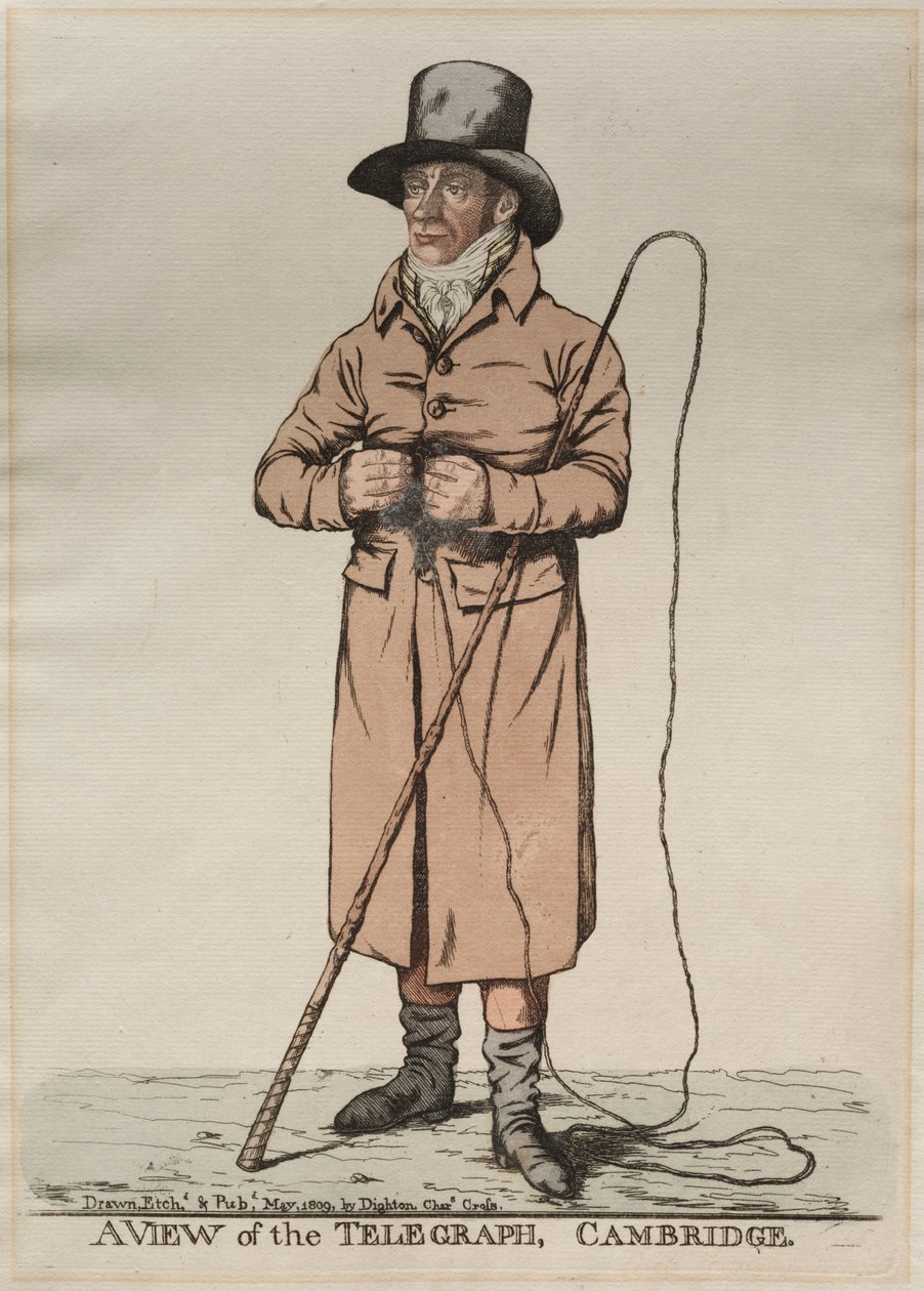 Una vista del telégrafo, Cambridge, 1809 de Richard Dighton