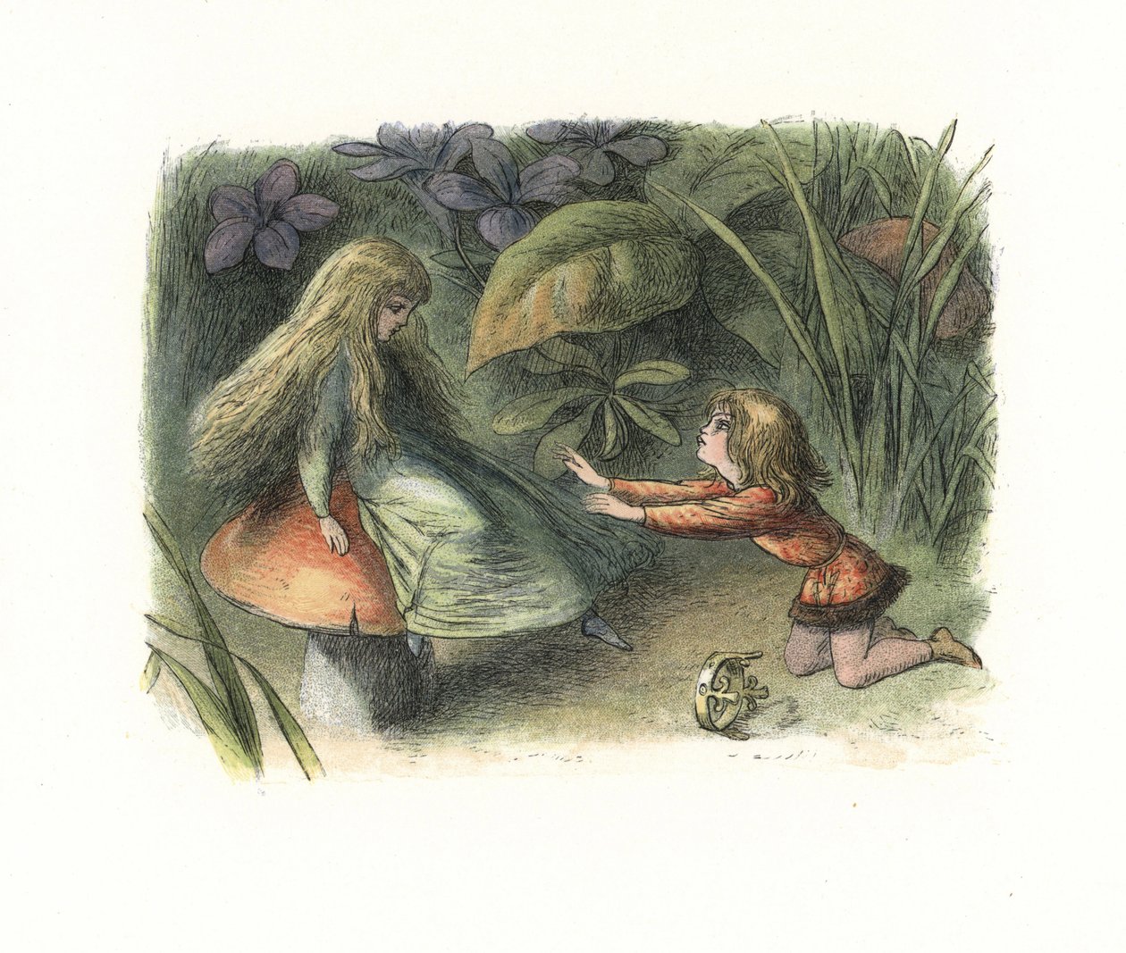Elf Prince rechazado por un hada en un hongo (litografía) de Richard Doyle