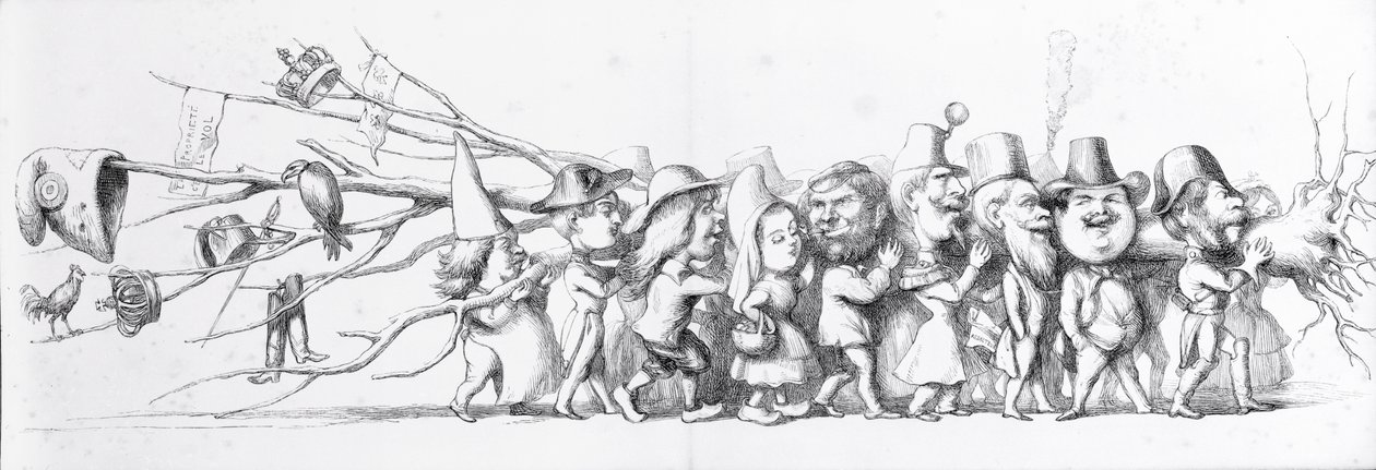Visitantes franceses a la Gran Exposición de 1851 de Richard Doyle