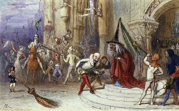 La bruja y su escoba de Richard Doyle