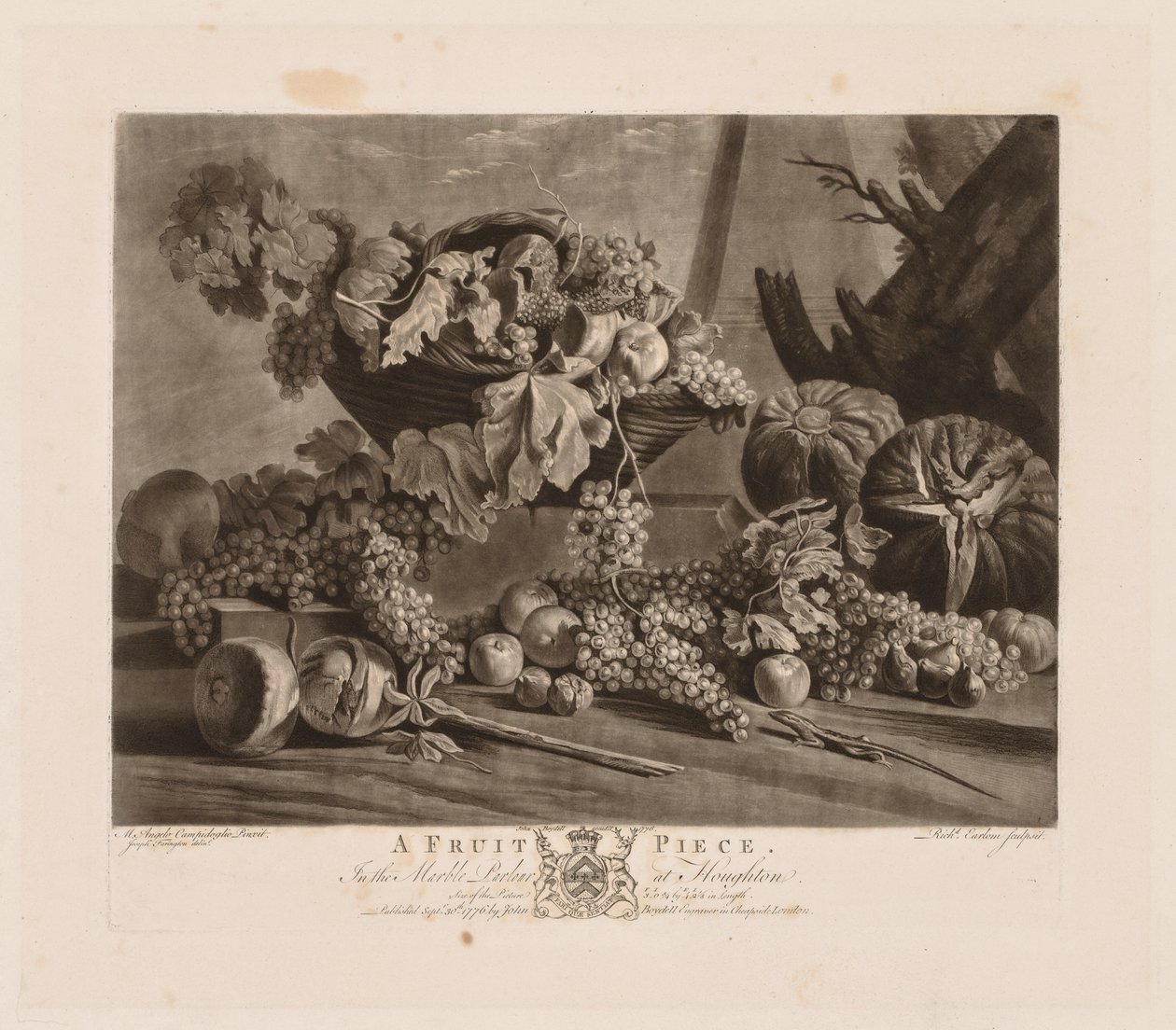 Una pieza de fruta, 1776 de Richard Earlom