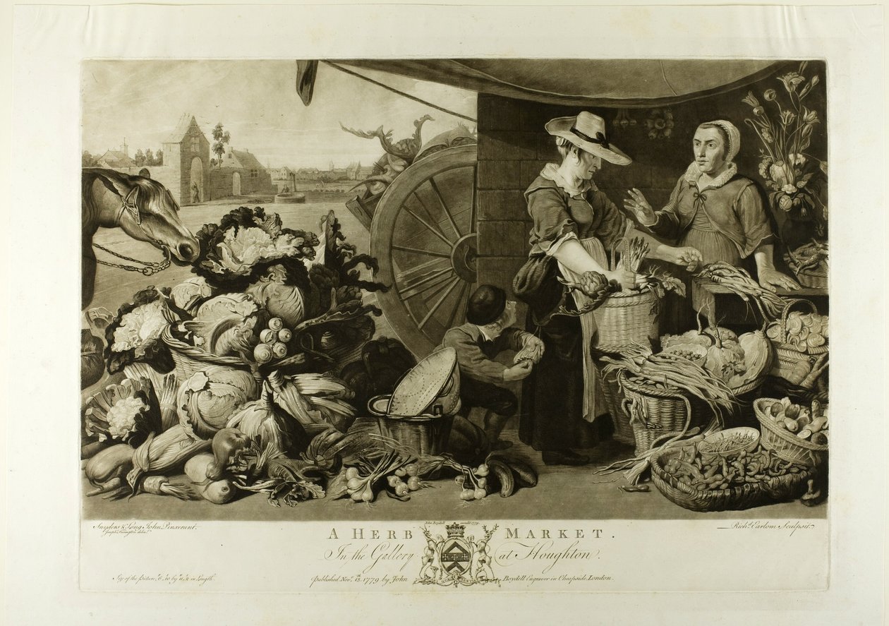 Un mercado de hierbas, de The Houghton Gallery de Richard Earlom