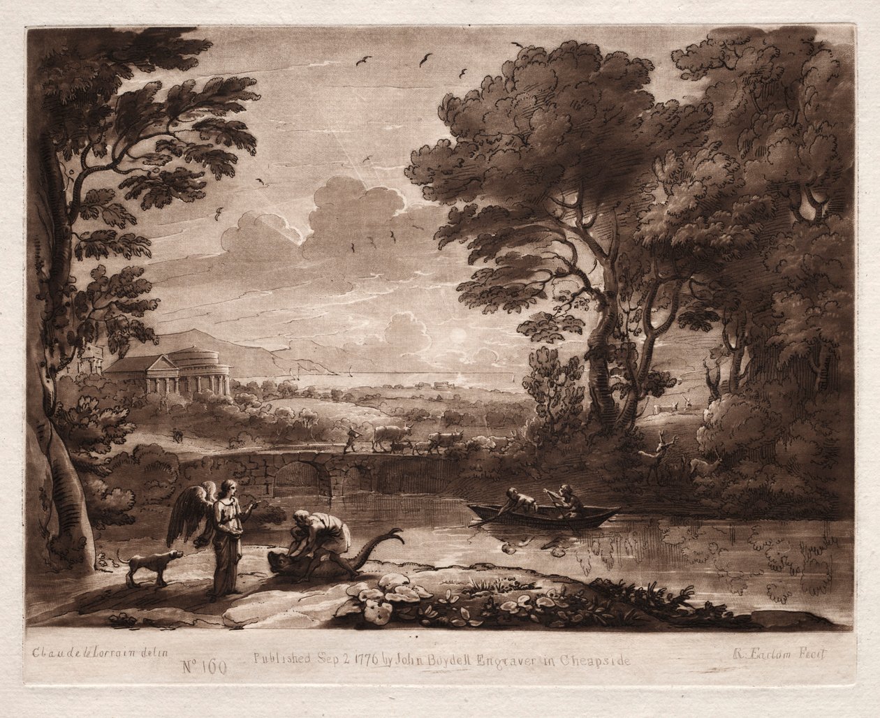 Liber Veritatis: No. 160, Tobías y el ángel, 1774 de Richard Earlom