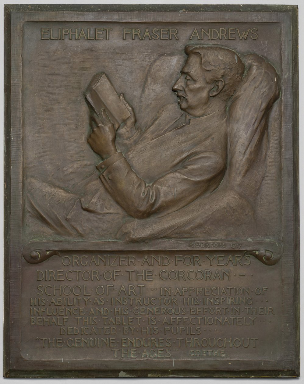 Placa conmemorativa al fallecido E. F. Andrews, 1917 de Richard Edwin Brooks