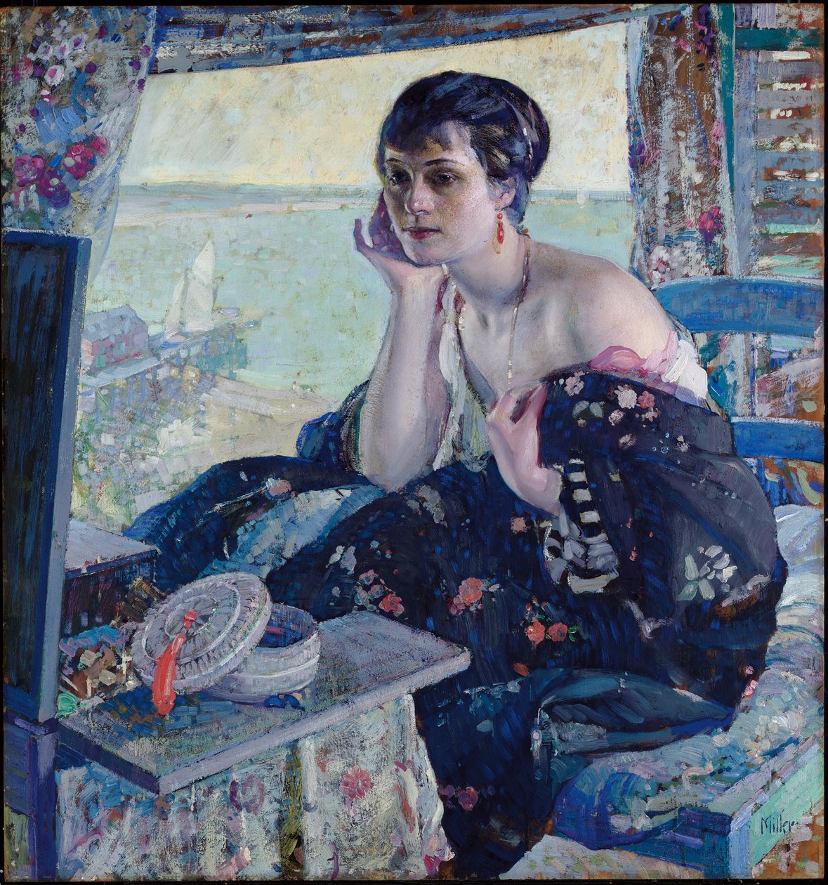Mujer junto a una ventana de Richard Emil Miller