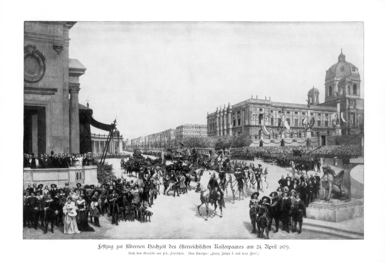Procesión en la celebración de las bodas de plata del emperador y la emperatriz de Alemania, 24 de abril de Richard Fleischer