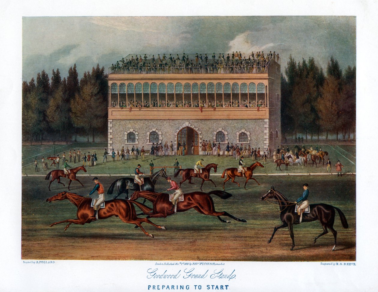 Tribuna de Goodwood, Preparándose para Comenzar, 1836 de Richard Gibson Reeve