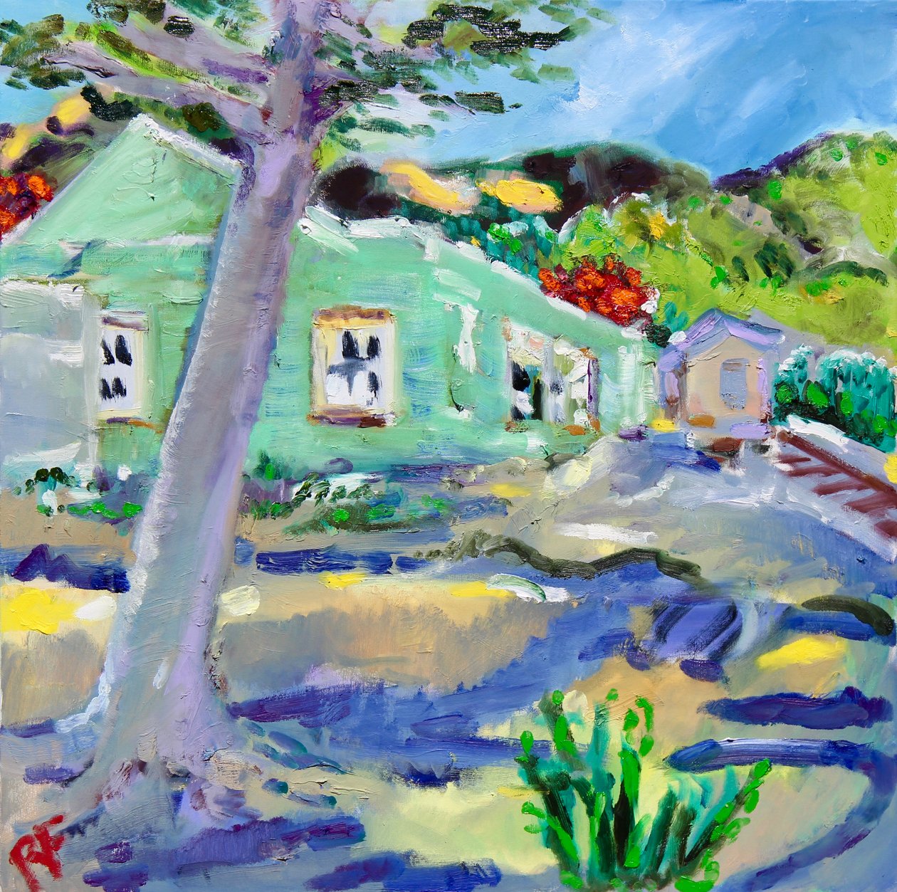 The Abandoned Depot, Rutherford, Napa, 2022 (óleo sobre lienzo) de Richard H. Fox