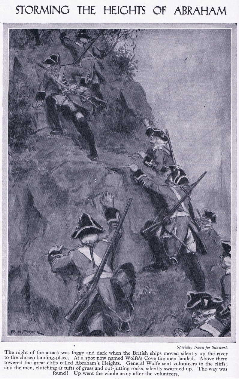 Asalto a las alturas de Abraham, c.1950 de Richard Henry Brock