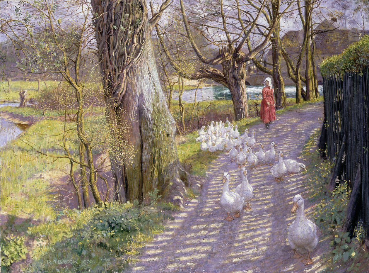 El camino junto al estanque del molino, 1900 de Richard Henry Brock