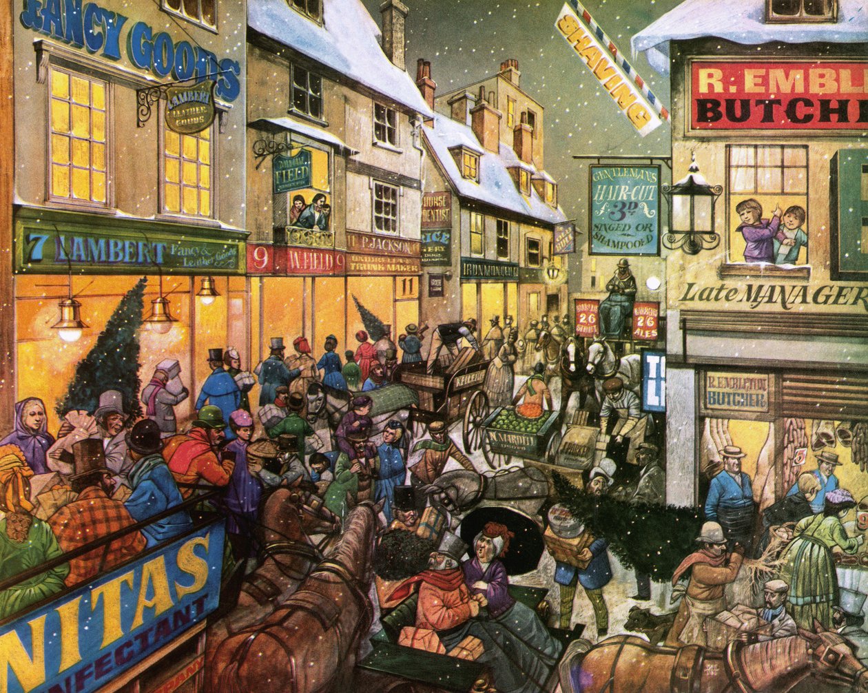 Compras navideñas en la década de 1870 de Richard Hook