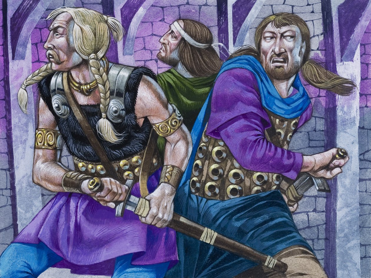 Sir Galahad, junto con Percival y Bors de Richard Hook
