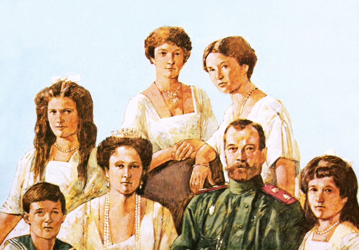 El zar Nicolás II con esta familia de Richard Hook