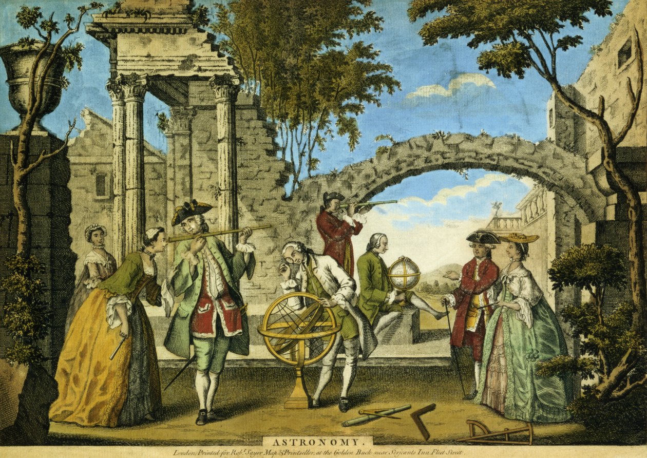 Astronomía, pub. por Robert Sayer (fl.1750-80) c.1750 de Richard Houston