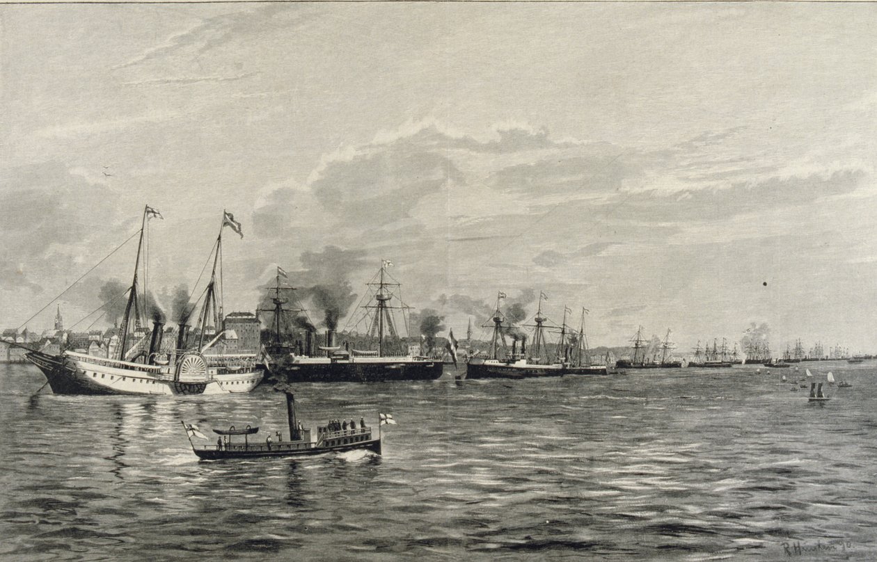 La revisión naval en Kiel el 3 de septiembre de 1890 de Richard Huenten