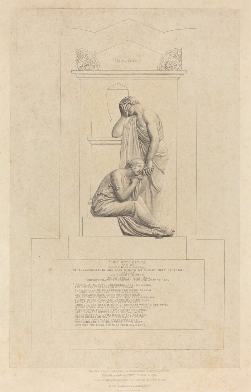 Monumento a John Hudleston de Richard James Lane after John Flaxman