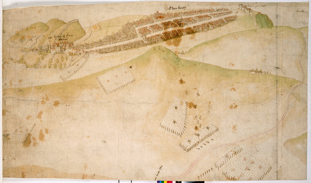 Un plano coloreado, o vista de pájaro, de la ciudad de Edimburgo de Richard Lee