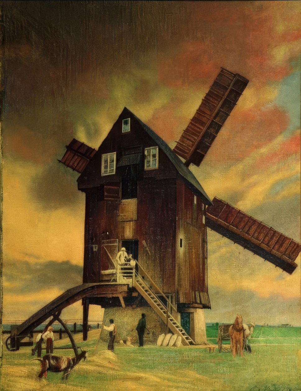 Antiguo molino de viento en Roitzsch, cerca de Wurzen de Richard Mueller