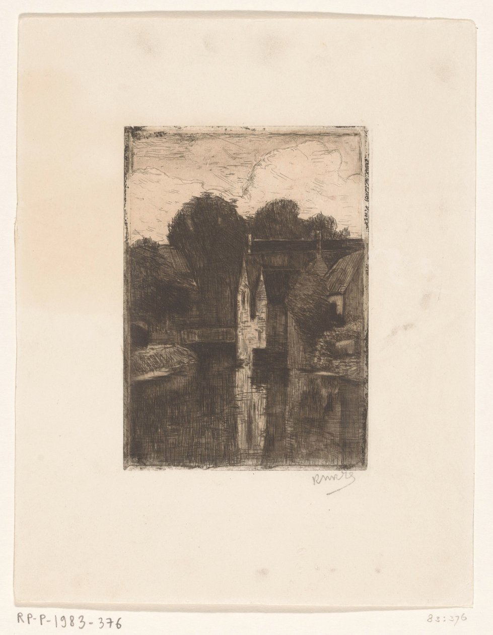 Casas junto al agua de Richard Nicolaüs Roland Holst (signed by artist)