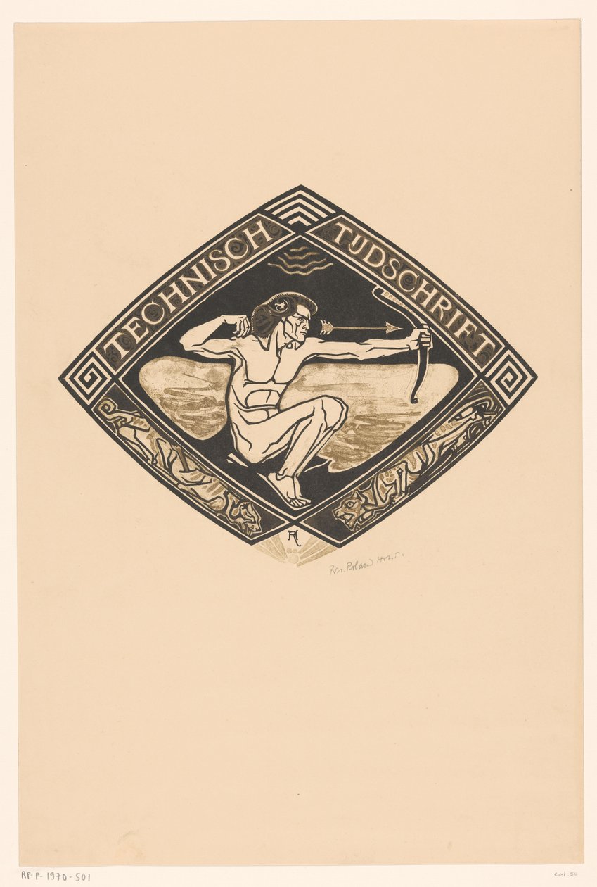 Diseño de portada para: Revista técnica, 1914 de Richard Nicolaüs Roland Holst (signed by artist)