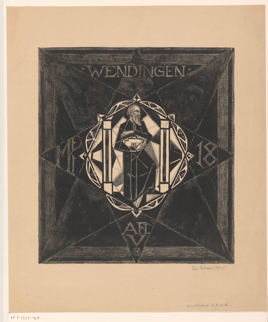 Diseño de portada para: Giros, 1918 de Richard Nicolaüs Roland Holst (signed by artist)