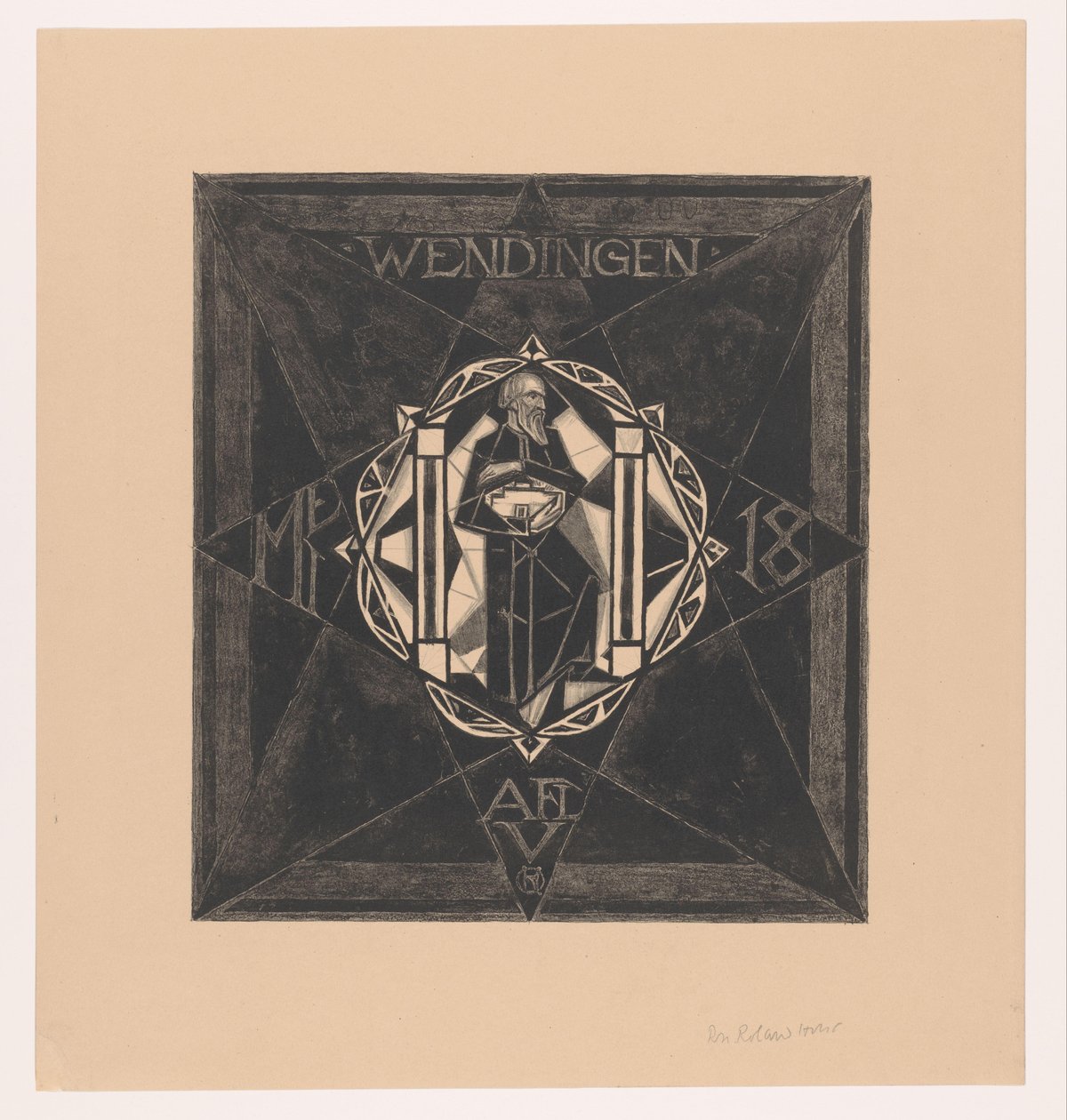 Diseño de portada para: Giros, 1918 de Richard Nicolaüs Roland Holst (signed by artist)