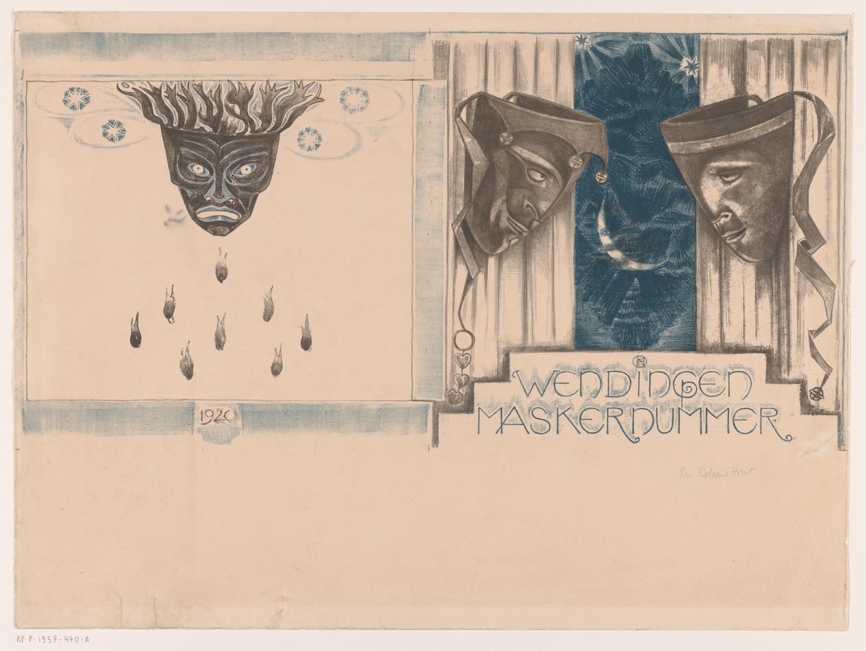 Diseño de portada para: Twists, número de la máscara, 1920 de Richard Nicolaüs Roland Holst (signed by artist)