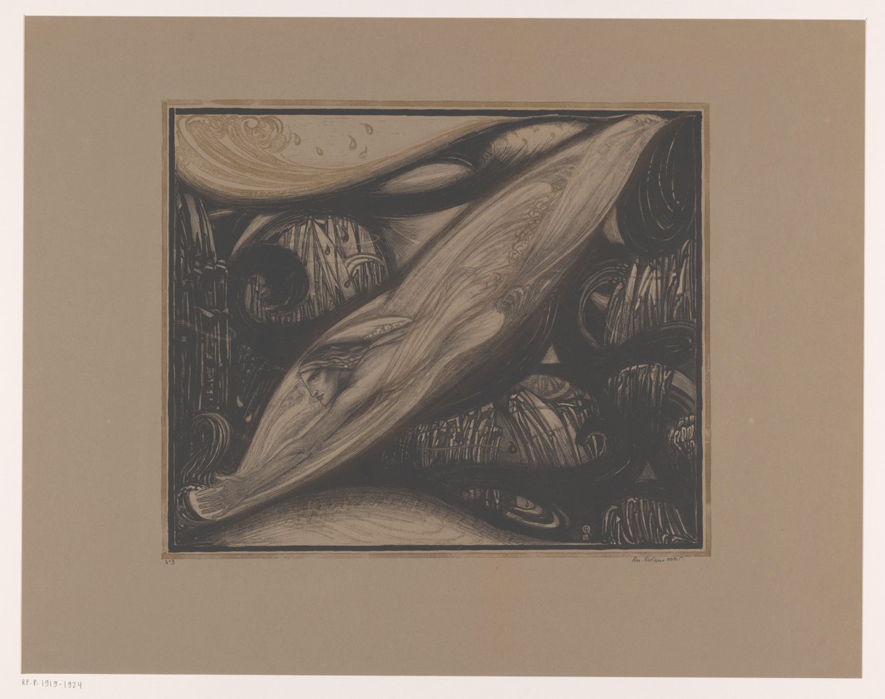 Buceador de perlas de Richard Nicolaüs Roland Holst (signed by artist)