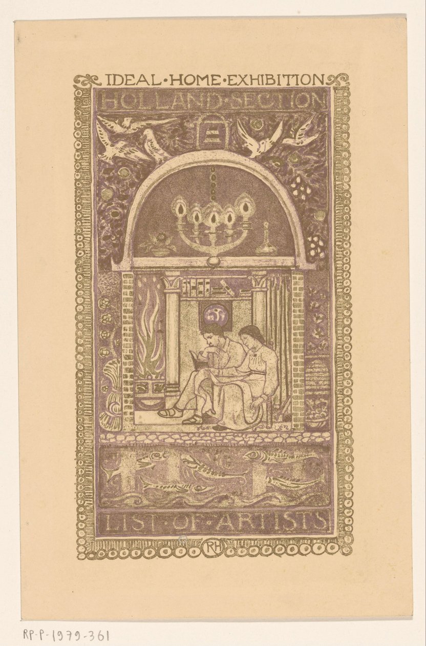 Diseño de portada para: Catálogo de la Exposición del Hogar Ideal, 1912 de Richard Nicolaüs Roland Holst