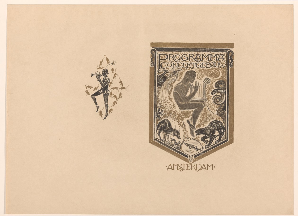 Diseño de portada para: Programa del Concertgebouw de Ámsterdam de Richard Nicolaüs Roland Holst
