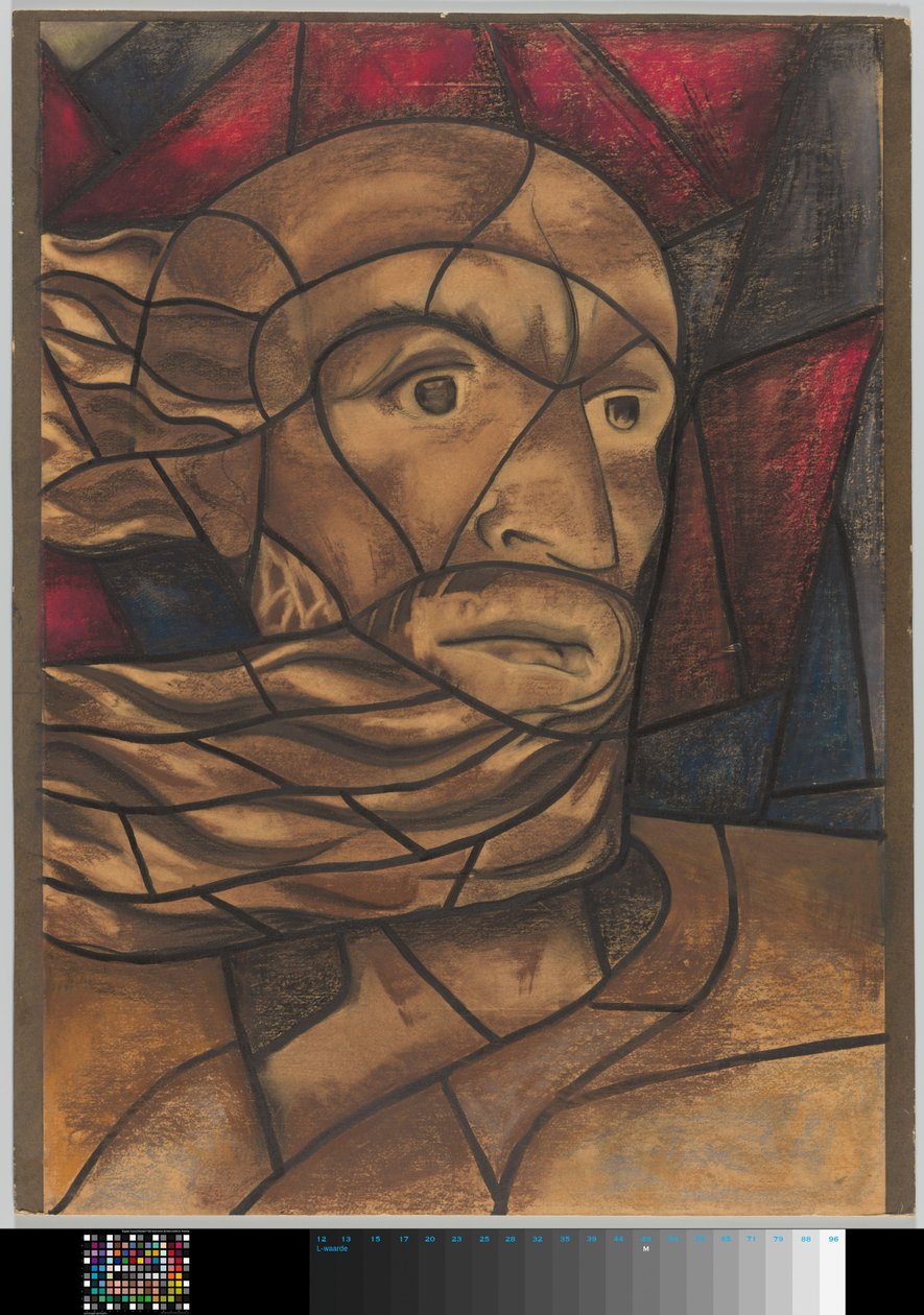 Diseño de la ventana del transepto norte de la catedral de Utrecht de Richard Nicolaüs Roland Holst