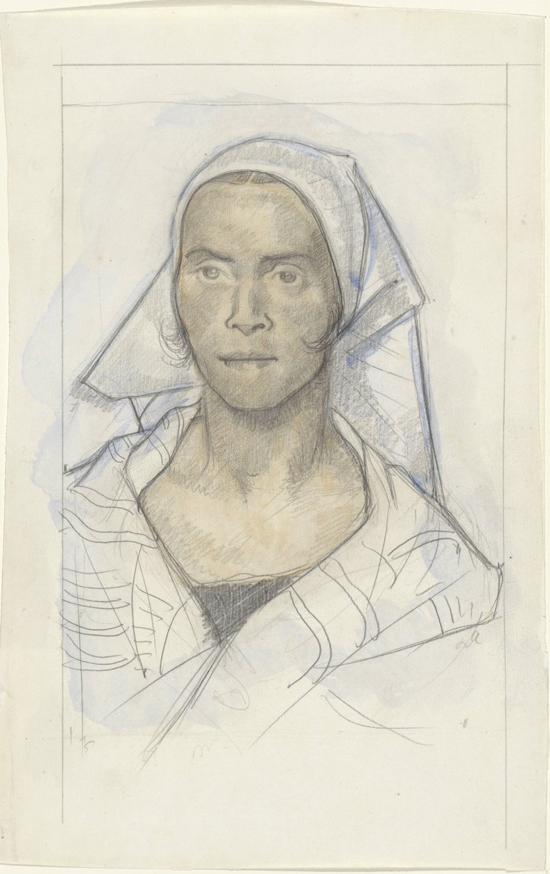 Retrato de una mujer con pañuelo en la cabeza de Richard Nicolaüs Roland Holst