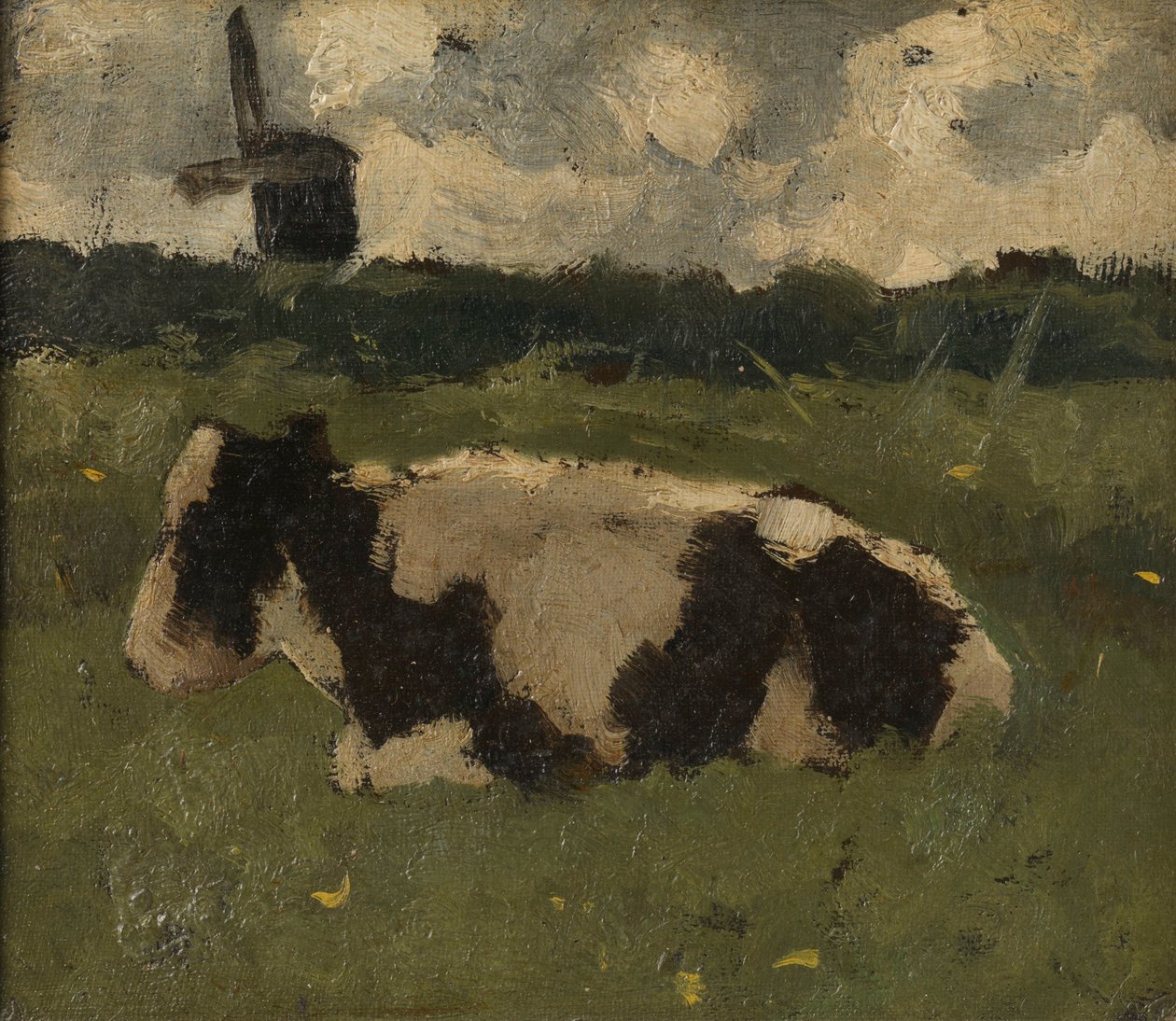 Vaca descansando con un molino de Richard Nicolaüs Roland Holst