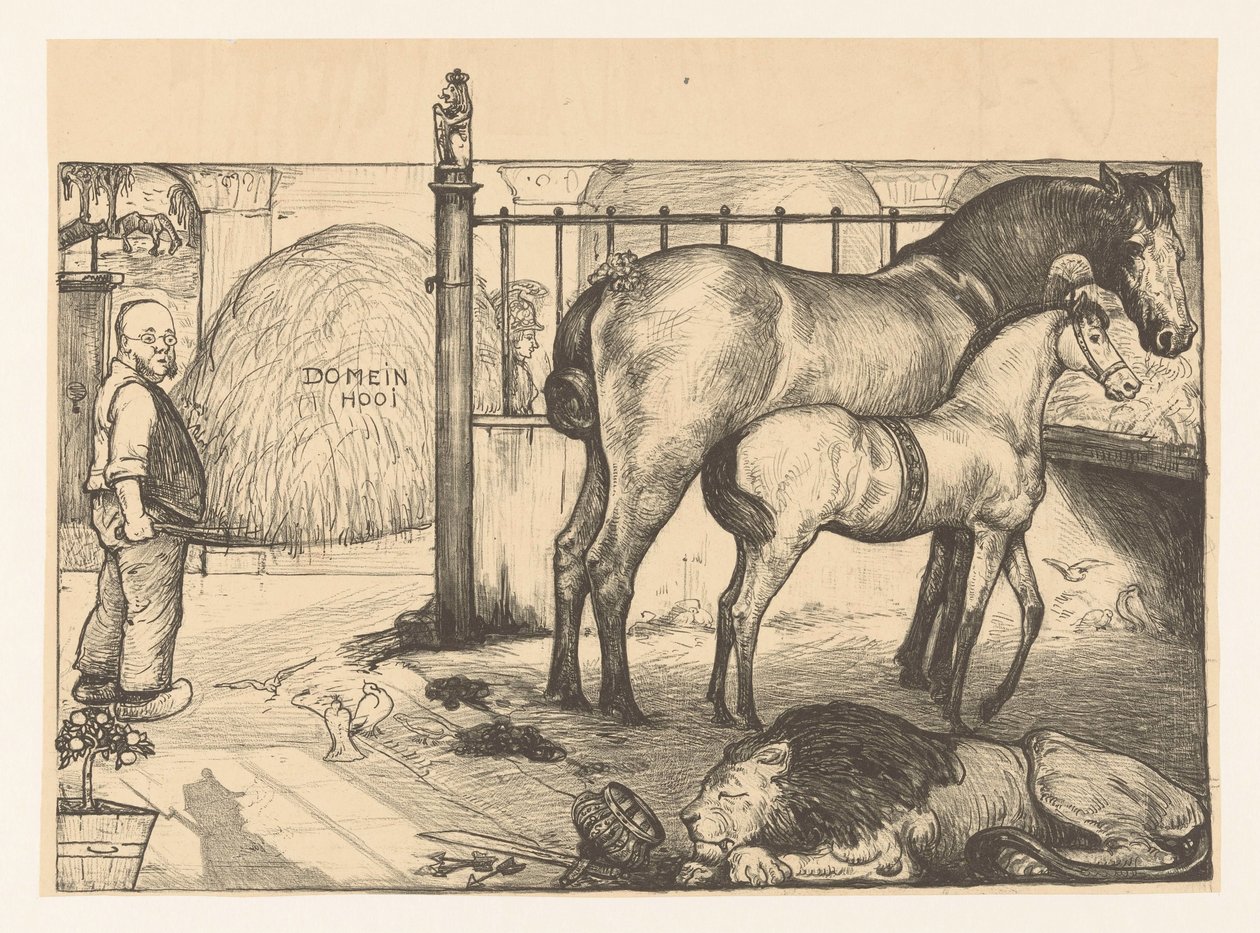 Dos caballos en un henil en un establo
En el henil estatal (título original) de Richard Nicolaüs Roland Holst