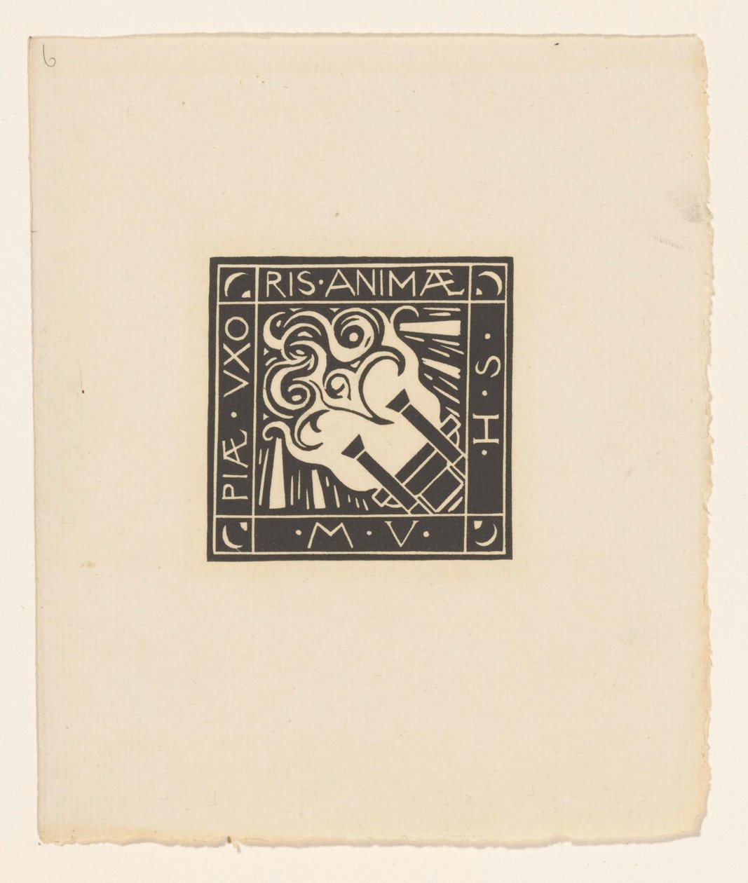 Viñeta en memoria de Mary Vincentia Huizinga-Schorer
Piae Uxoris Animae M.V.H.S. (título en el objeto) de Richard Nicolaüs Roland Holst