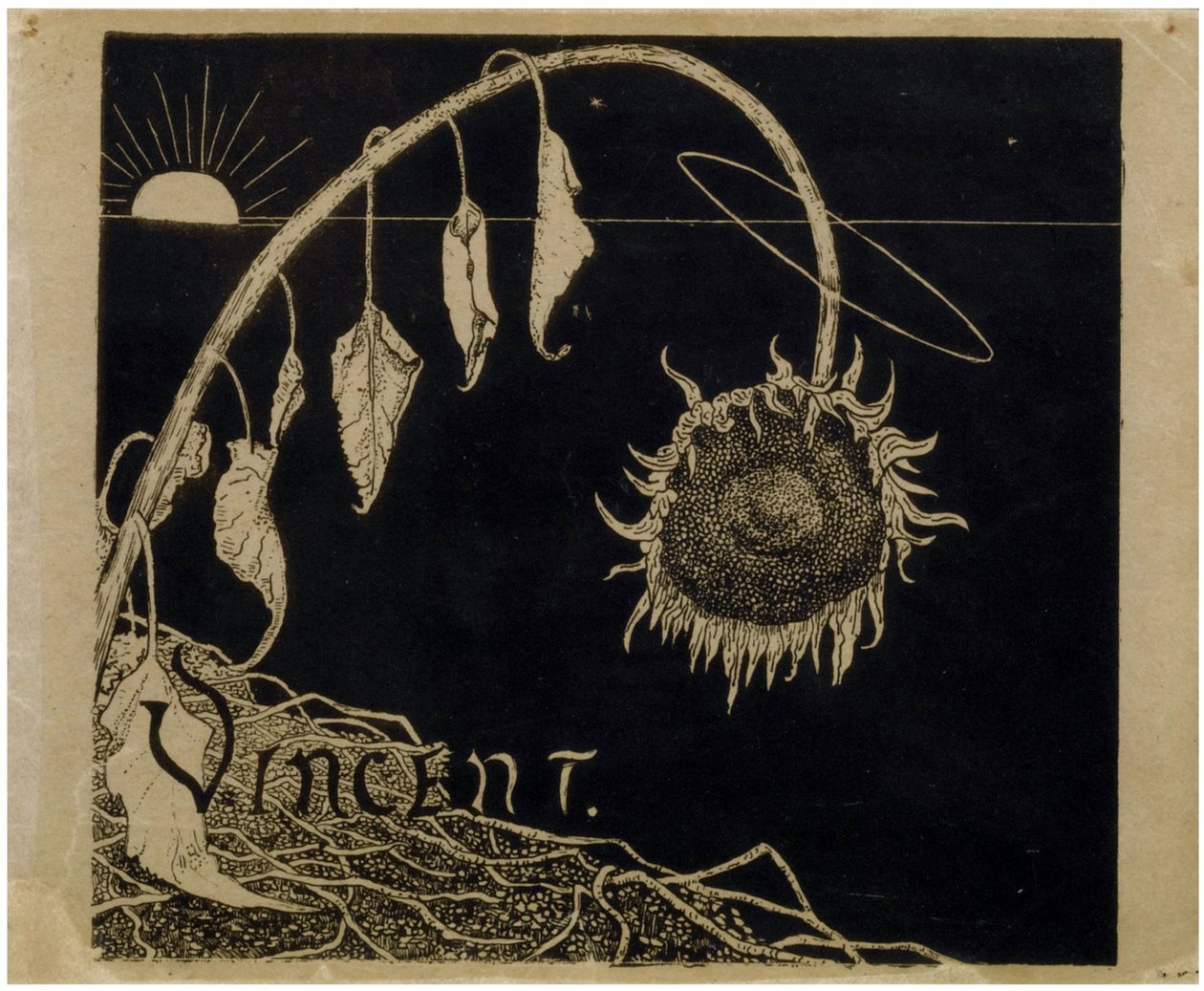 Diseño de portada para la Exposición de Vincent van Gogh en Ámsterdam por Holst, Richard Roland (1868-1938). Litografía, tamaño: 18,2x21 de Richard Nicolaus Holst Roland