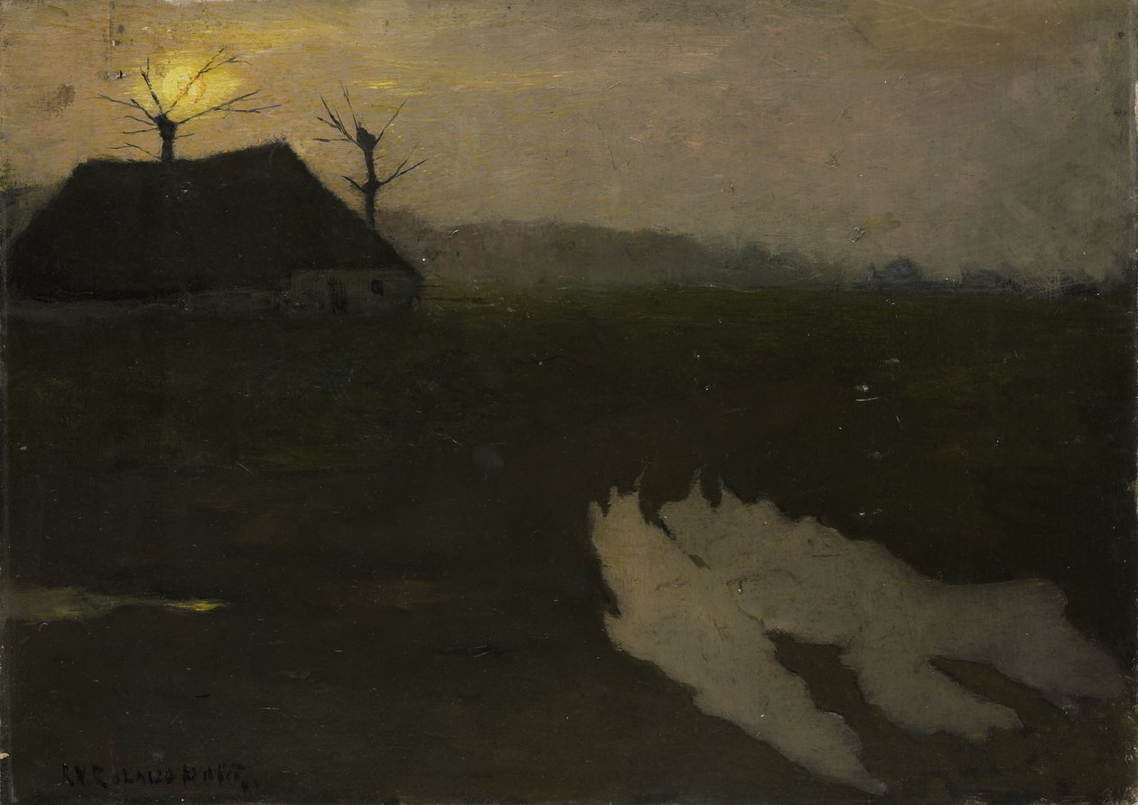 Paisaje a la luz de la luna de Richard Nicolaus Holst Roland