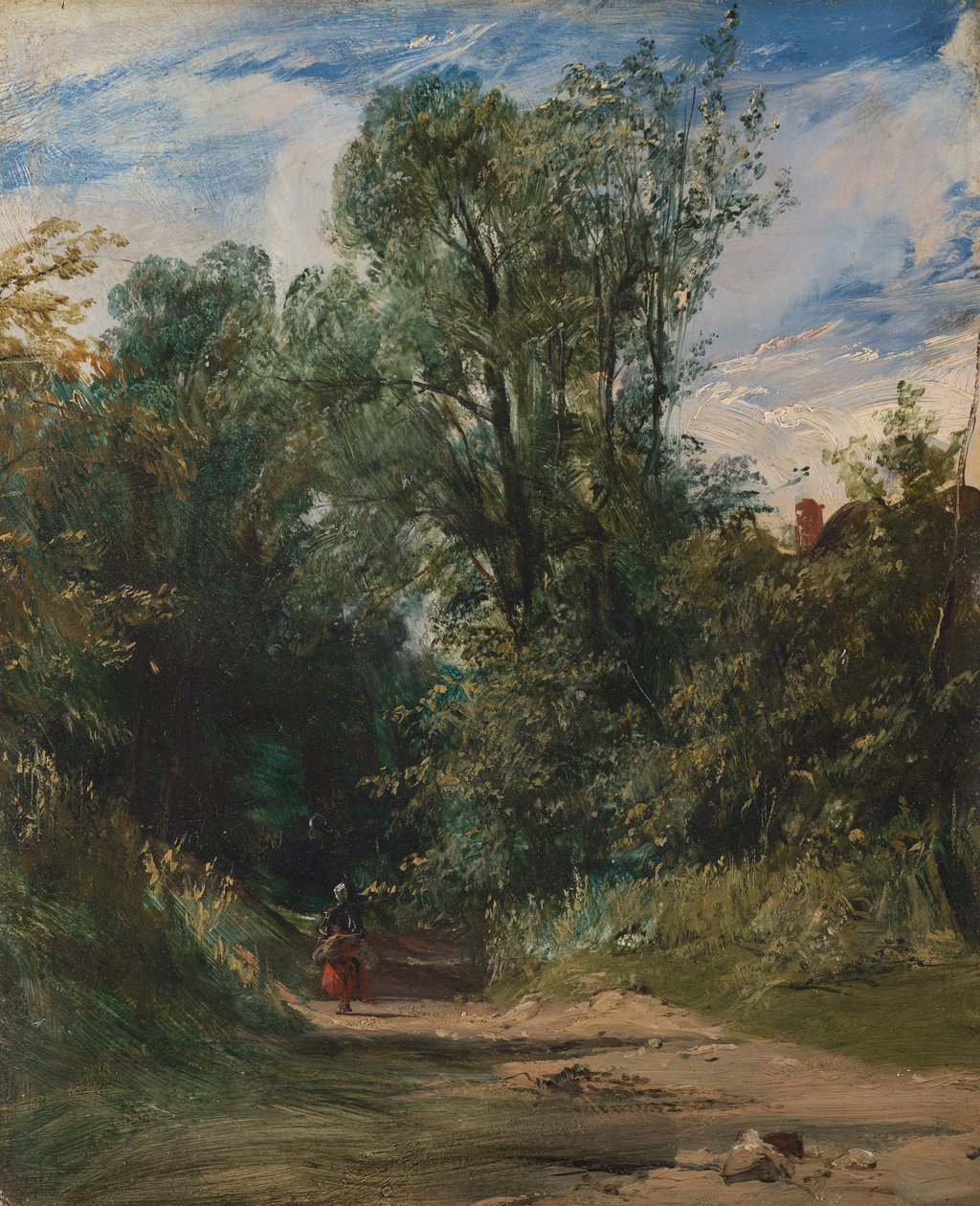 Un carril arbolado de Richard Parkes Bonington