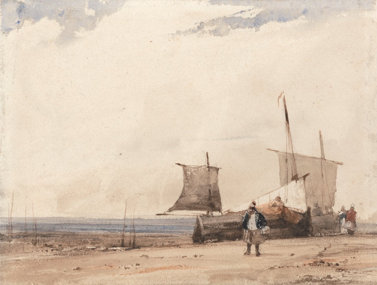 Escena de playa de Richard Parkes Bonington