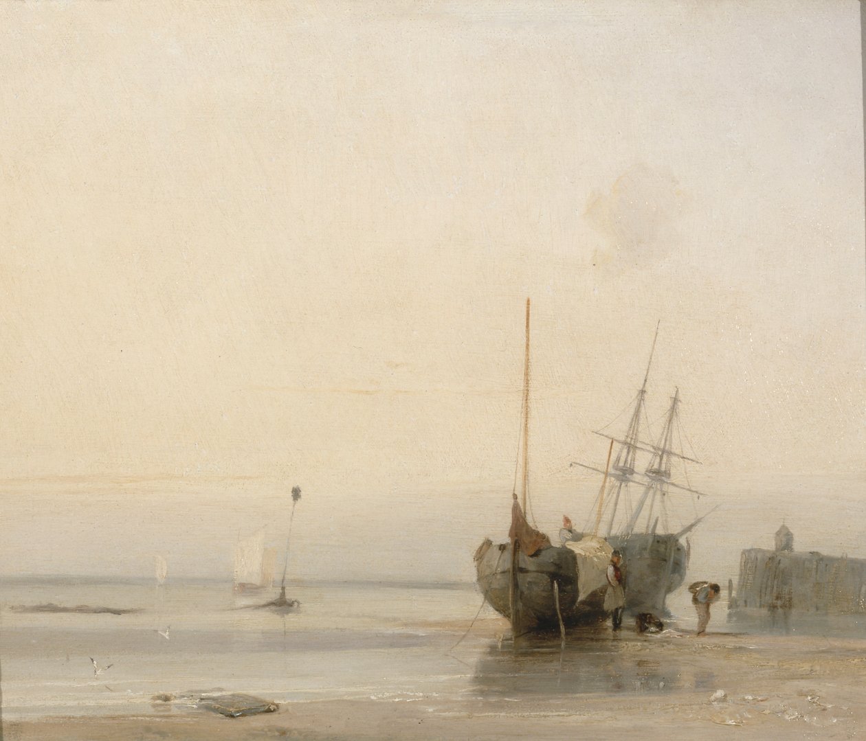 Embarcadero de Calais, Francia de Richard Parkes Bonington