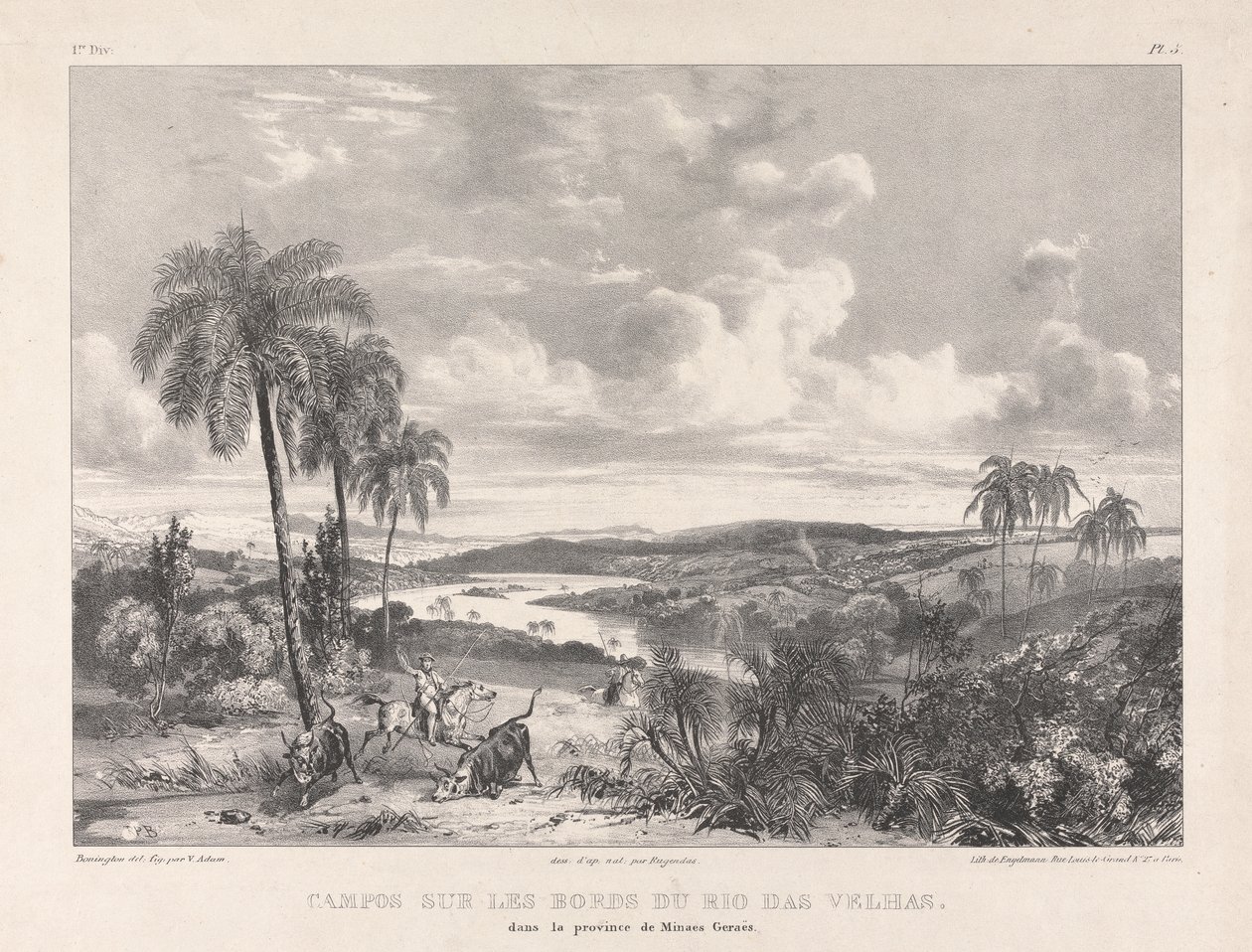 Campos a orillas del Río das Velhas de Richard Parkes Bonington