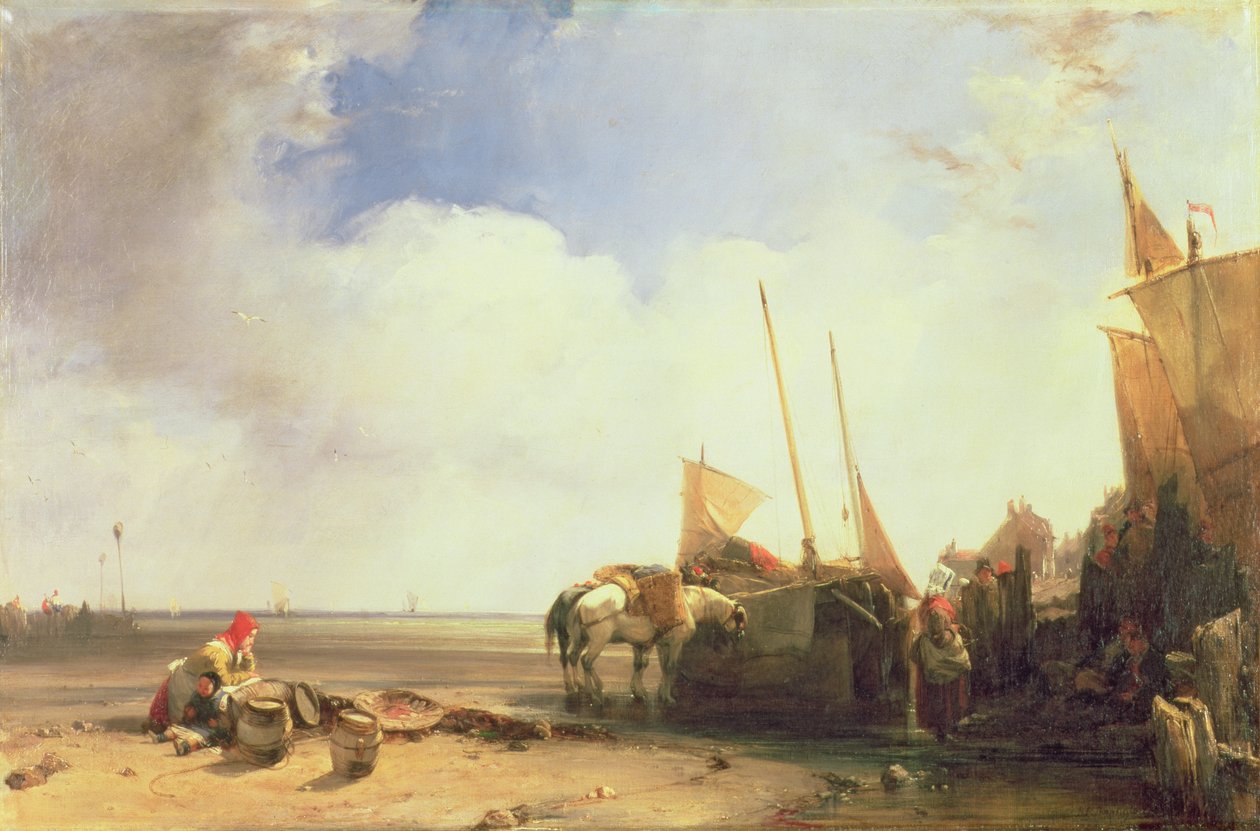 Escena costera en Picardía, c.1826 (óleo sobre lienzo) de Richard Parkes Bonington